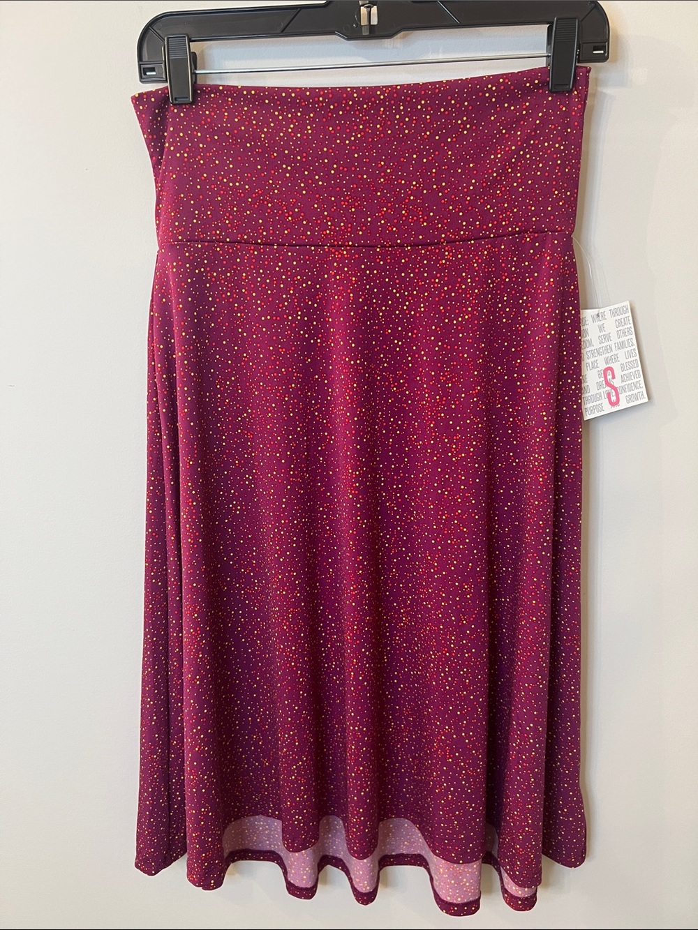 LuLaRoe Azure Wine with Gold and Red Speckle